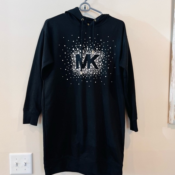 🔥Michael Kors Black Hoodie Dress with Studded Logo🔥 - Picture 1 of 5